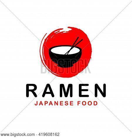 Japanese Noodle Logo, Ramen Logo Design Template