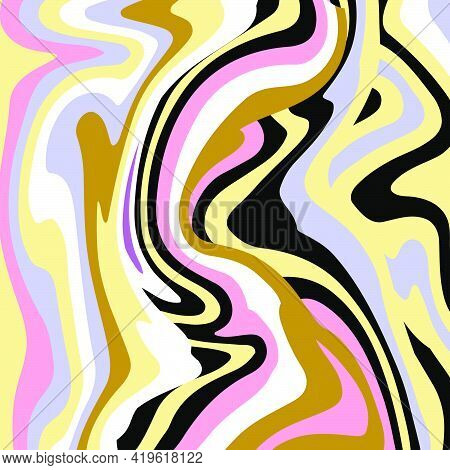 Psychedelic Groovy Background. Abstract Flat Background. Vector Illustration.
