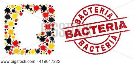 German State Map Collage In German Flag Official Colors - Red, Yellow, Black, And Distress Bacteria 