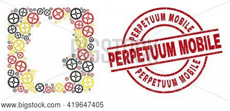 Germany State Map Collage In Germany Flag Official Colors - Red, Yellow, Black, And Dirty Perpetuum 