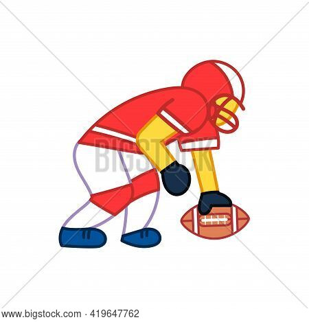 Isolated Amercian Football Player. Sport Icon - Vector