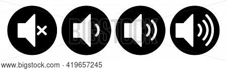 Set Of Speaker Icons. Vector Volume Symbols. Sound Sign