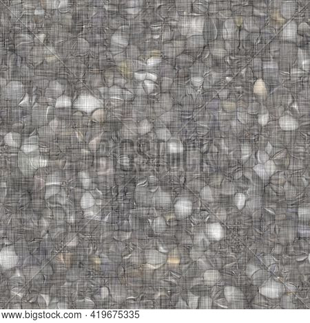 Rustic Blotched Charcoal Grey French Linen Woven Texture Background. Blobby Neutral Old Vintage Clot