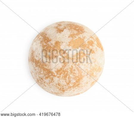 Tasty Homemade Gingerbread Cookie On White Background, Top View