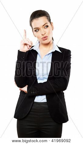 Office Worker Showing By Finger