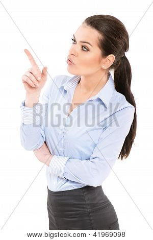 Office Worker Showing By Finger