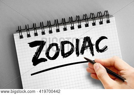 Zodiac - Text On Notepad, Concept Background