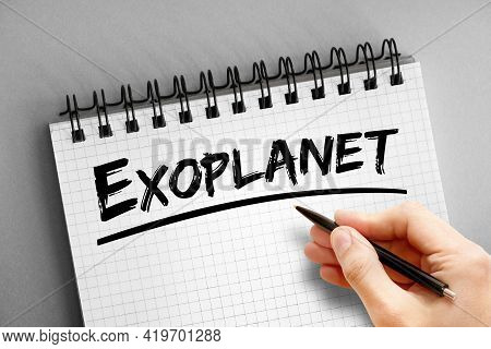 Exoplanet - Text On Notepad, Concept Background
