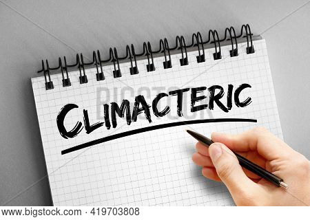 Climacteric Text On Notepad, Health Concept Background