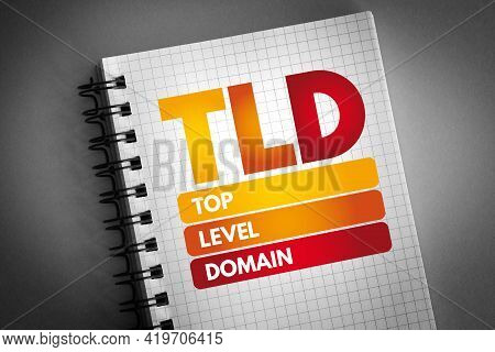 Tld - Top Level Domain Acronym On Notepad, Technology Concept Background