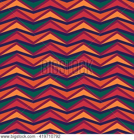 Seamless Arrows Pattern. Chevrons Ornament. Ethnic Motif. Curves Wallpaper. Angle Brackets Backdrop.