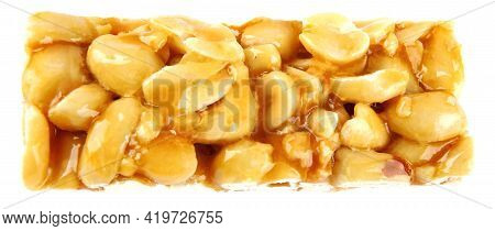 Peanut Kozinak Tiles Are Isolated On A White Background.