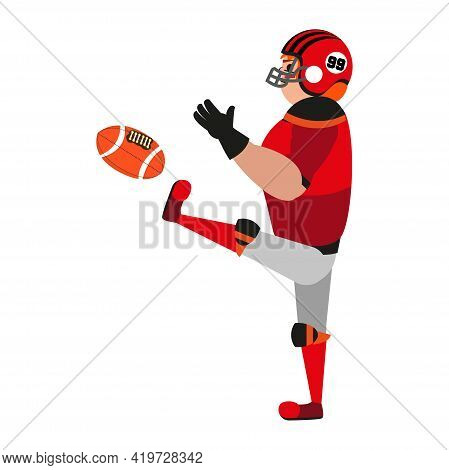 Isolated Amercian Football Player. Sport Icon - Vector