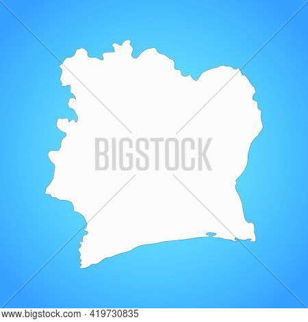 Highly Detailed Côte D'ivoire Map With Borders Isolated On Background. Simple Flat Icon Illustration