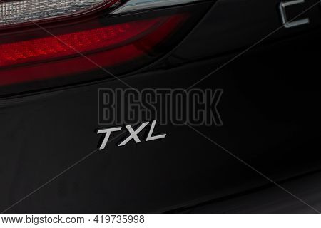 Moscow, Russia - February 23, 2021 Cheryexeed Txl Suv Car Front Side View. Chery Exeed Txl / Vantas 