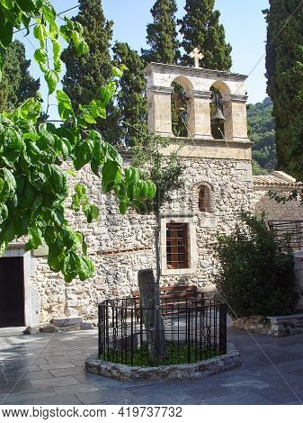 Female Stauropegic Monastery Of The Virgin Of Kera Kardiotissa. Greece Island Crete