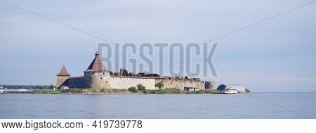 Saint-petersburg, Shlisselburg, Russia, 04 September 2020: Historical Fortress Oreshek Is An Ancient