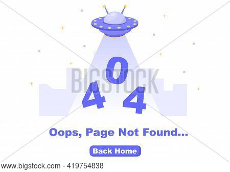 404 Error And Page Not Found Vector Illustration. Lost Connect Problem, Warning Sign, Or Site Breakd