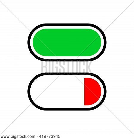 Battery Charging Vector Icon On White Isolated Background.