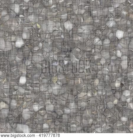 Rustic Blotched Charcoal Grey French Linen Woven Texture Background. Blobby Neutral Old Vintage Clot