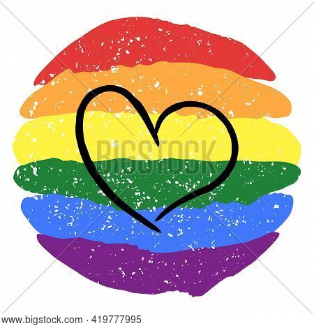 Lgbt Pride Heart Lesbian, Gay, Bisexual, Transgender. Rainbow Flag. Lgbtq Heart. Gay And Lesbian Lov