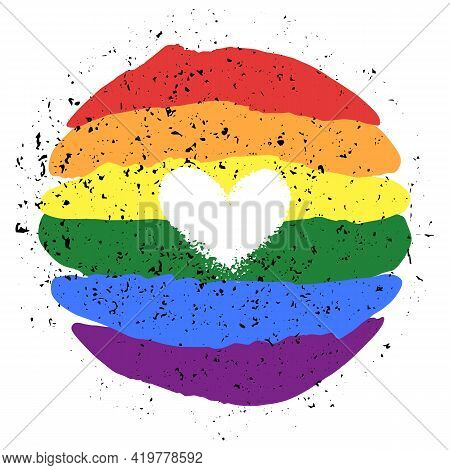 Lgbt Pride Heart Lesbian, Gay, Bisexual, Transgender. Rainbow Flag. Lgbtq Heart. Gay And Lesbian Lov