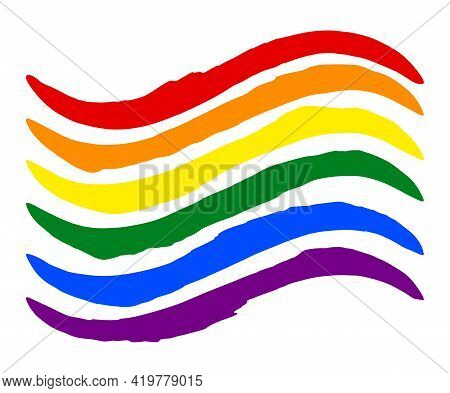 Lgbt Pride Flag Lesbian, Gay, Bisexual, Transgender. Rainbow Flag. Gay And Lesbian Love. Vector Stoc