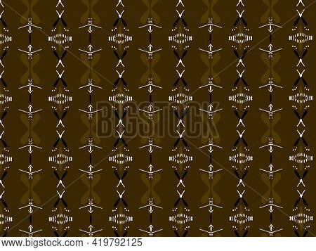 Dirty Yellow Ajrak Block Print Abstract Geometric Block Pattern For Textile Design Background Wall P