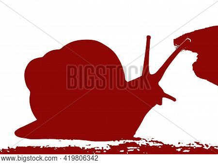 Snail. Illustration Of A Realistic Snail. R Illustration