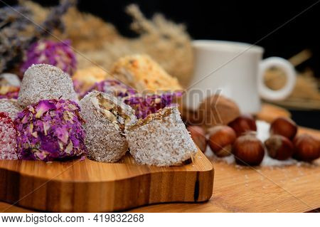 Delicious Food And Drink Preparet For Serving