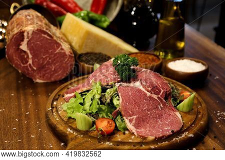Delicious Food And Drink Preparet For Serving