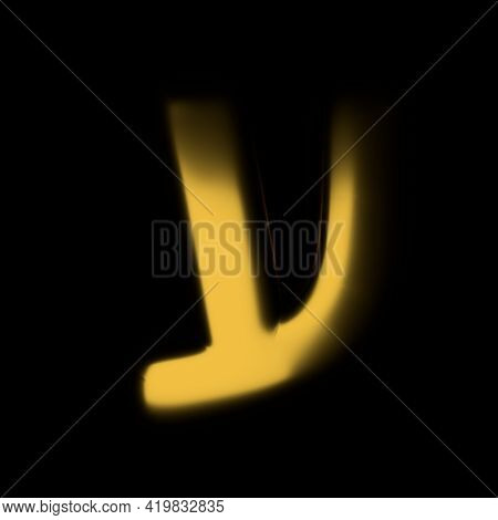Gold Realistic 3d Rendering Hebrew Alphabet, Shiny Metallic Jewfish Symbols And Characters