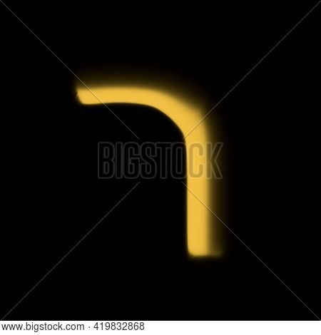 Gold Realistic 3d Rendering Hebrew Alphabet, Shiny Metallic Jewfish Symbols And Characters