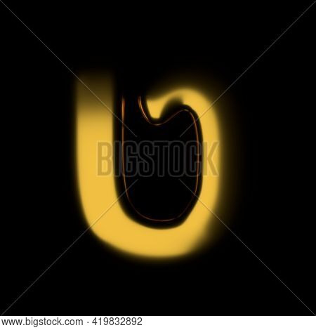 Gold Realistic 3d Rendering Hebrew Alphabet, Shiny Metallic Jewfish Symbols And Characters