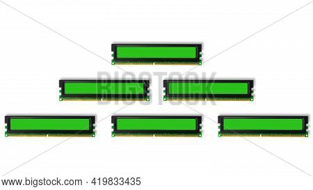 Computer Ram Random Access Memory Modules On The White Background.isolated.