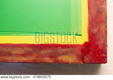 Frame Pattern For Serigraphy Silk Screen Print Process At Clothes Factory