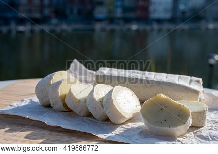 Belgian Abbey Cheese Fagotin In Pieces With Jam Served Outdoor, Wallonia, Belgium