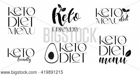 Keto Friendly Diet Vector Design Elements. Set Of Badges.