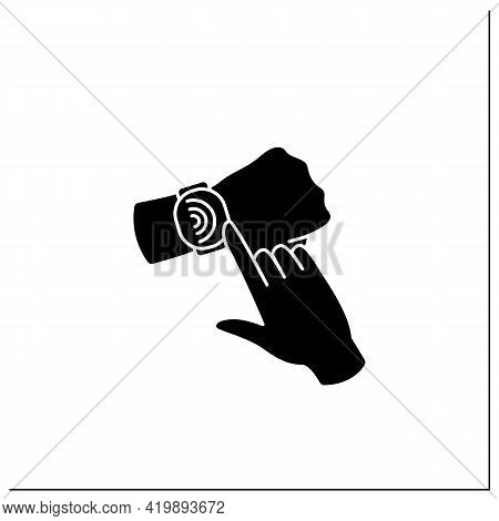 Nfc Glyph Icon.safety Payment System On Smart Watch.fast Bills Paying. Modern Technology. Near Field