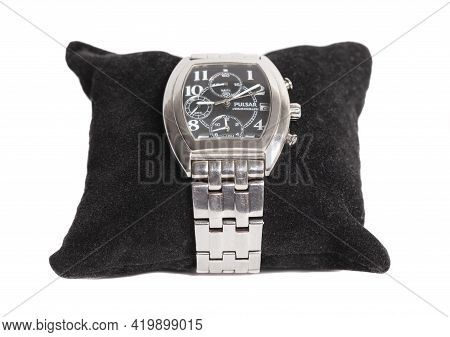 Moscow, Russia May 09, 2021 Pulsar Wrist Watch With Chronograph