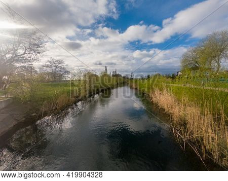 River Bank Of Radunia In Pruszcz Gdanski, Poland.