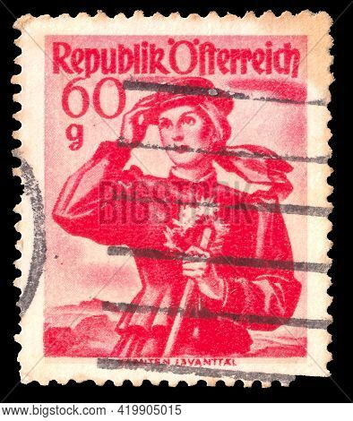 Austria Postage Stamp, Depicting Folk Costume, Year 1948