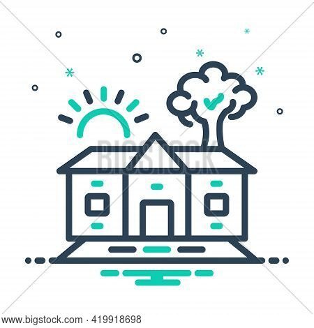 Mix Icon For Homestead Barton  Belongings  Earldom  Estate  Property  Steading