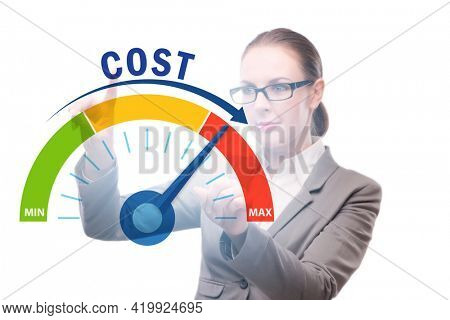 Businesswoman in cost management concept