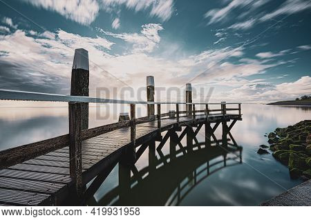 The Unesco Wadden Sea Nature Aprk With Its Endless Views And Beautiful Cloudy Skies