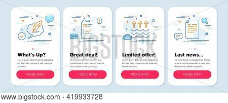 Set Of Education Icons, Such As Report Document, Copyright Chat, Evaporation Symbols. Mobile App Moc