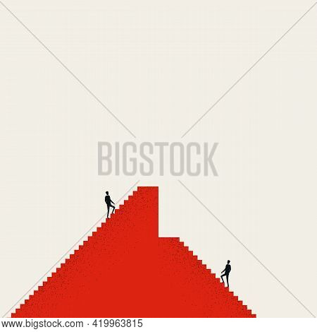 Business Competition And Inequality Vector Concept. Symbol Of Having Advantage, Ambition And Success