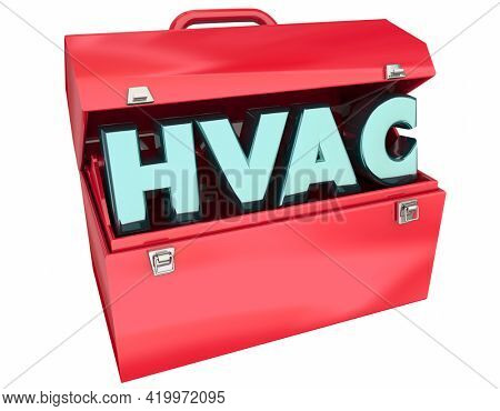 HVAC Toolkit Repair Fix Tuneup Heating Ventilation Air Conditioning 3d Illustration