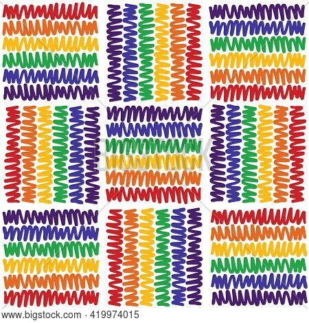 Seamless Pattern With Gay Rainbow Flag Ornamemt. Lgbt Pride Symbol. Design Element For Fabric, Banne