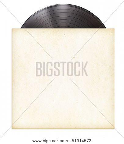 vinyl record disc LP in paper sleeve isolated